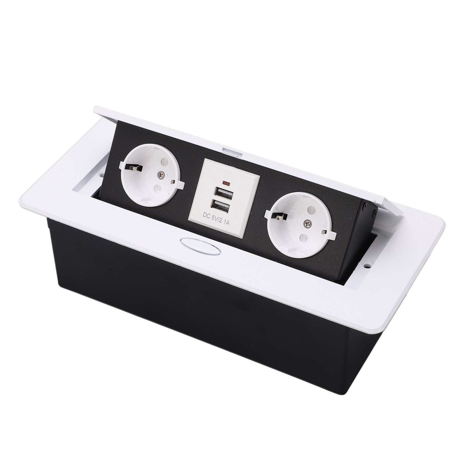 Einbau-steckdose Mit Zwei Usb-anschlüssen, Metall-tischsteckdose, Eu-stecker, 250 V