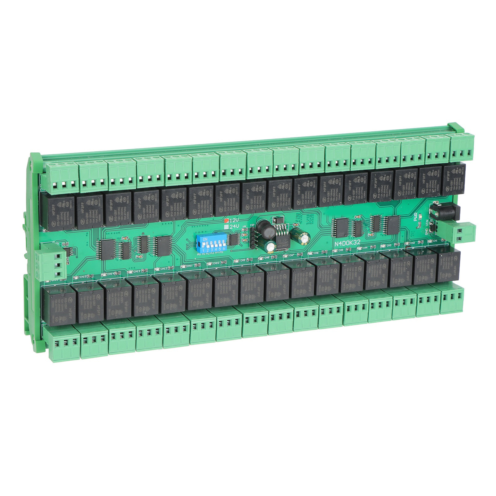 Erweiterungsplatine Relaismodul 32 Kanäle Rs485 Fernbedienung Sps-steuerung Din-schienen-12v