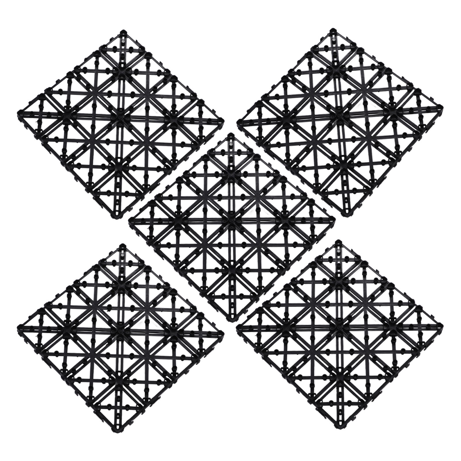 45-teiliges Set Mit Ineinandergreifenden Drainagefliesen (30 X 30 Cm) Und Pp-bodenpolstern Für Terrasse Und Garten
