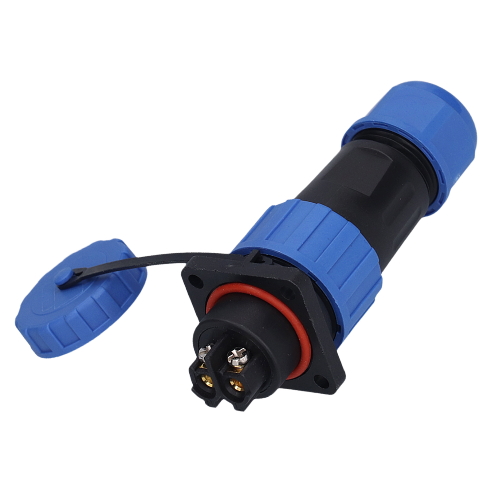 Ip68 Wasserdichter Stecker/buchse Mit Vierkant-schraubverbindung, Crimpanschluss Für Luftfahrt Und Industrie, 250 V, 2-polig