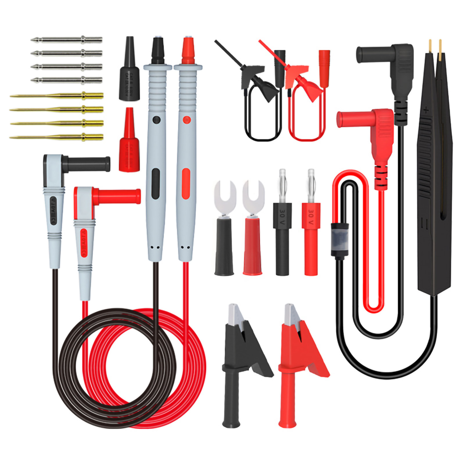Multimeter-messleitungssatz, Multifunktionales Set Mit Austauschbaren Stiften, Mini-messhakenklemmen, Elektronikreparaturwerkzeug