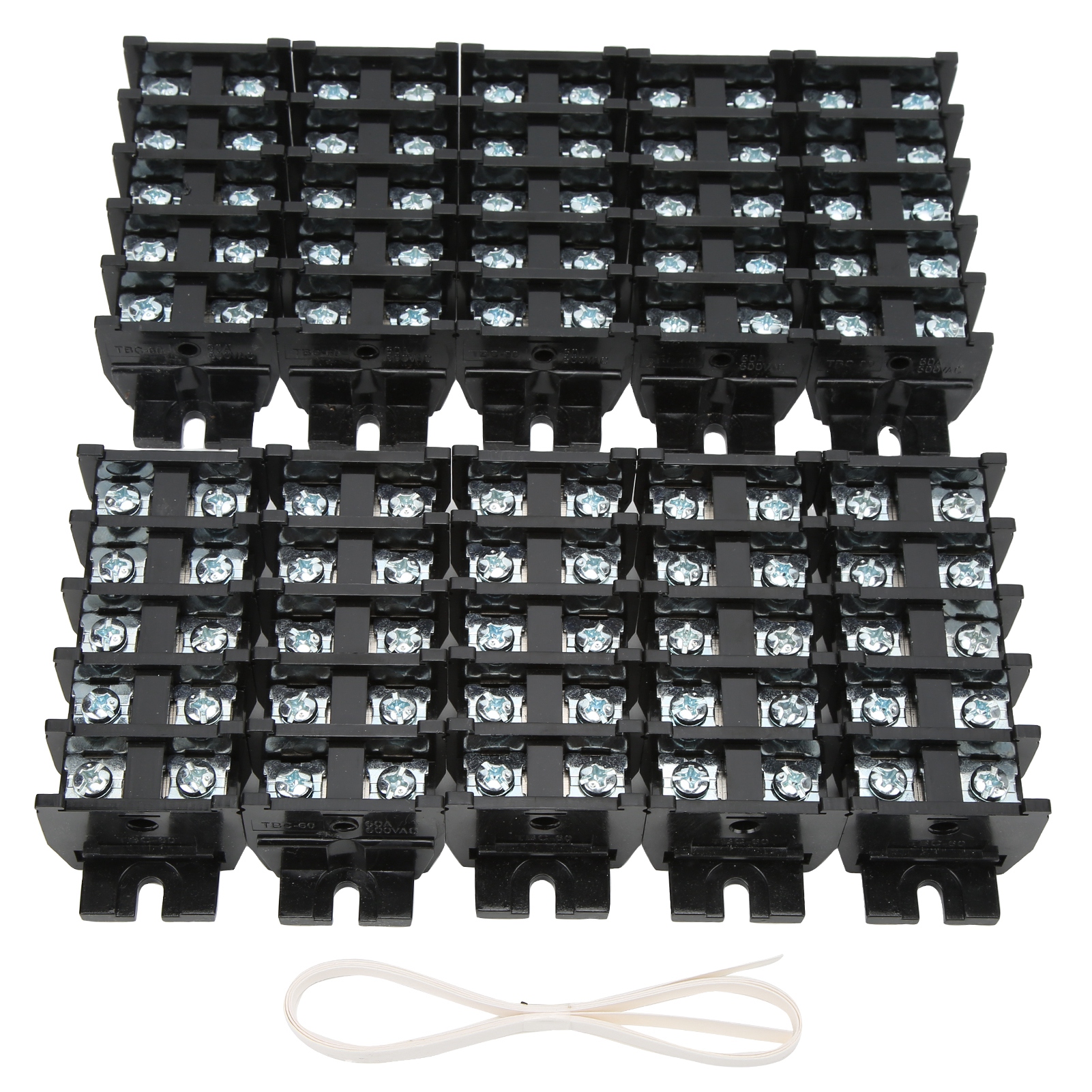 50 Stück Klemmenblöcke, Universeller Typ, Isolierend, Abs-druckguss, Kompakt, Drahtverbinder Für Elektrische Verbindungen, 60 A, 600 V