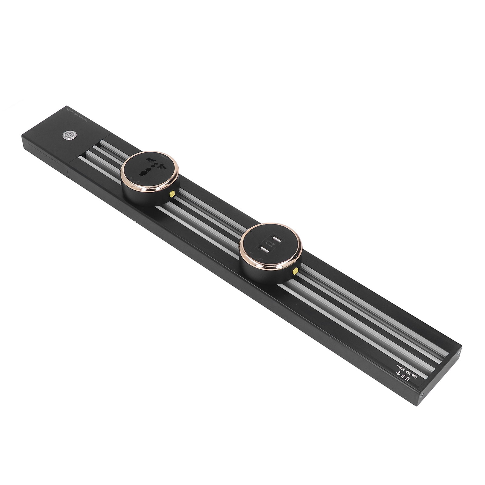 Wandmontierte, Abnehmbare Steckdosenleiste Mit Doppelsteckdose, 60 Cm Schiene Und 3 Adaptern, 250 V Ac, 8000 W, 32 A, 1 Usb-anschluss, 2 Universaladapter