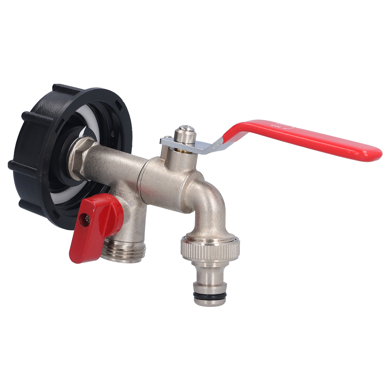 Ibc-container-adapter, Doppelanschluss, Messing-tankablaufschlauch, Wasserhahn-ventilanschluss, Doppelkopf-einzelnippel