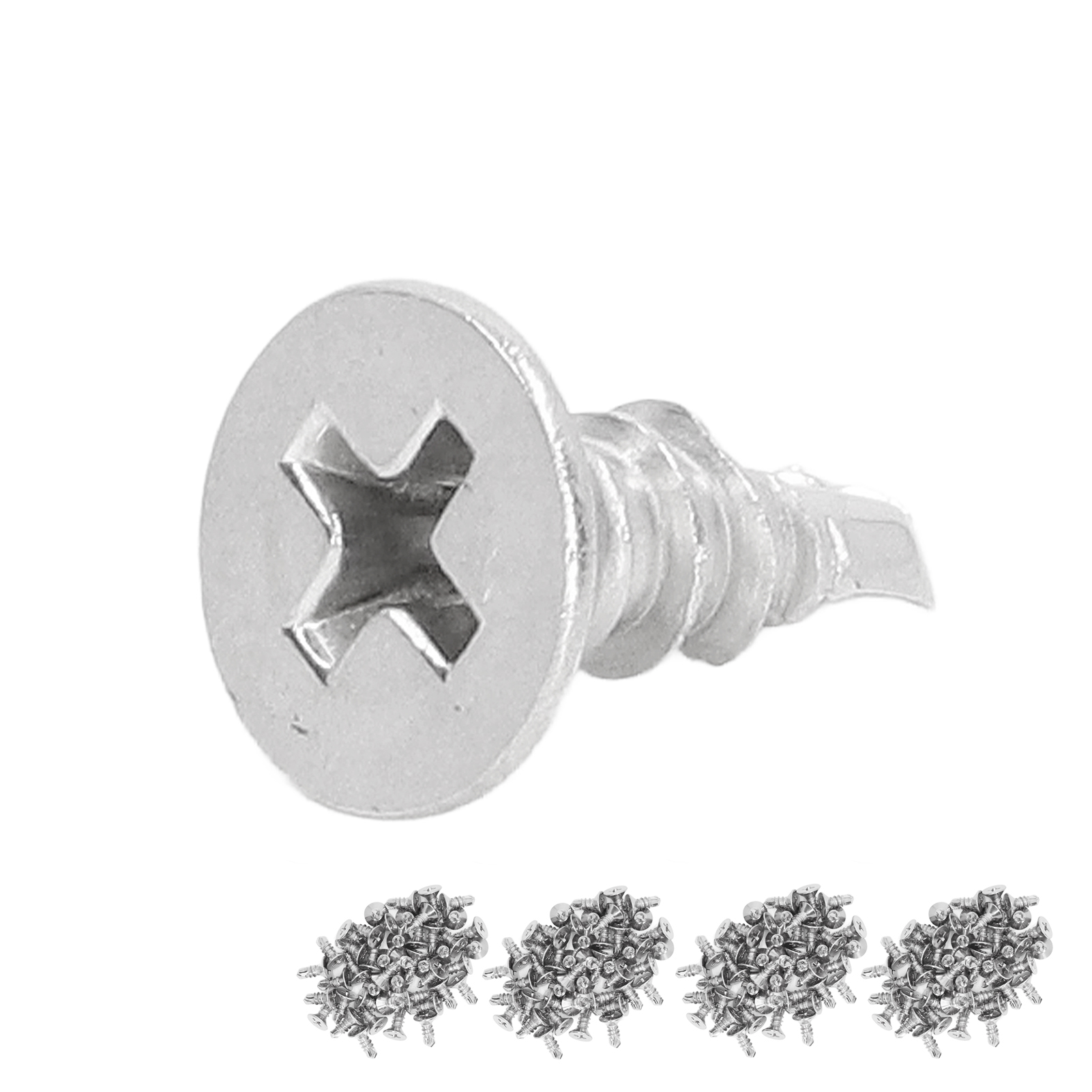 200-teiliges Set Selbstbohrender Senkkopfschrauben Aus Edelstahl, 13 Mm Länge, M4.2-18