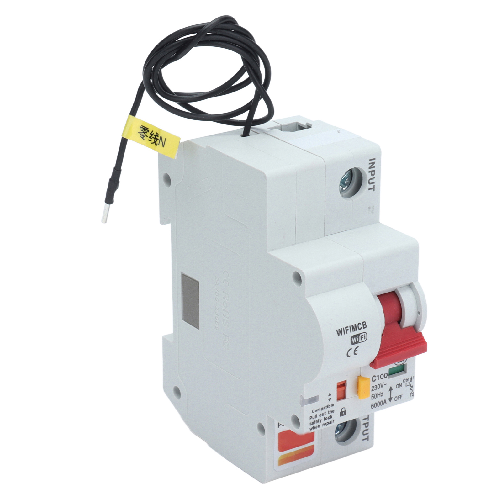 Intelligenter Wlan-leistungsschalter, 1-polig, Bluetooth-fähig, Fernbedienung, Flammhemmendes Gehäuse, 220 V, 100 A