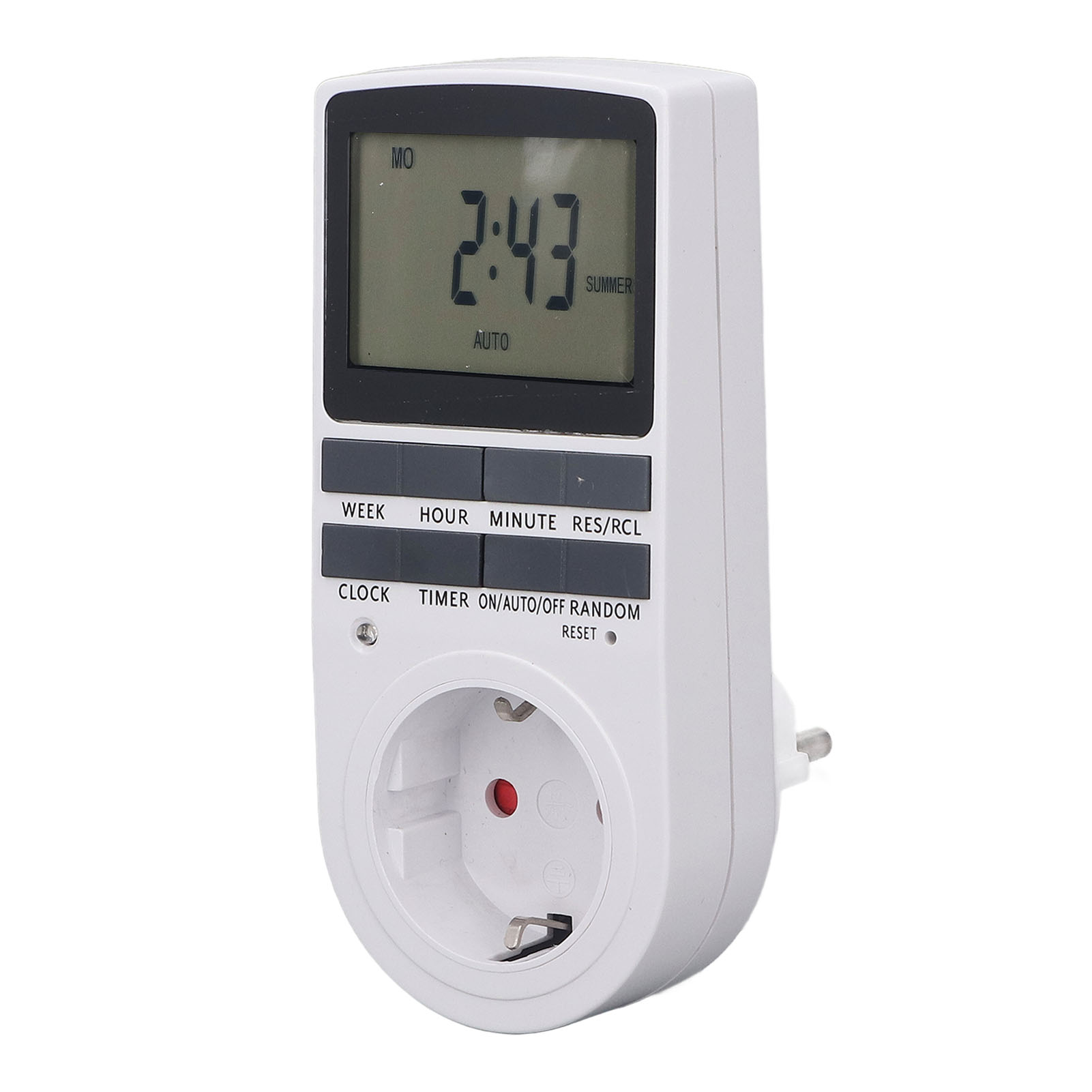 Digitale, Intelligente, Energiesparende, Flammhemmende Hochleistungs-timer-steckdose Mit Eu-stecker (220–240 V)