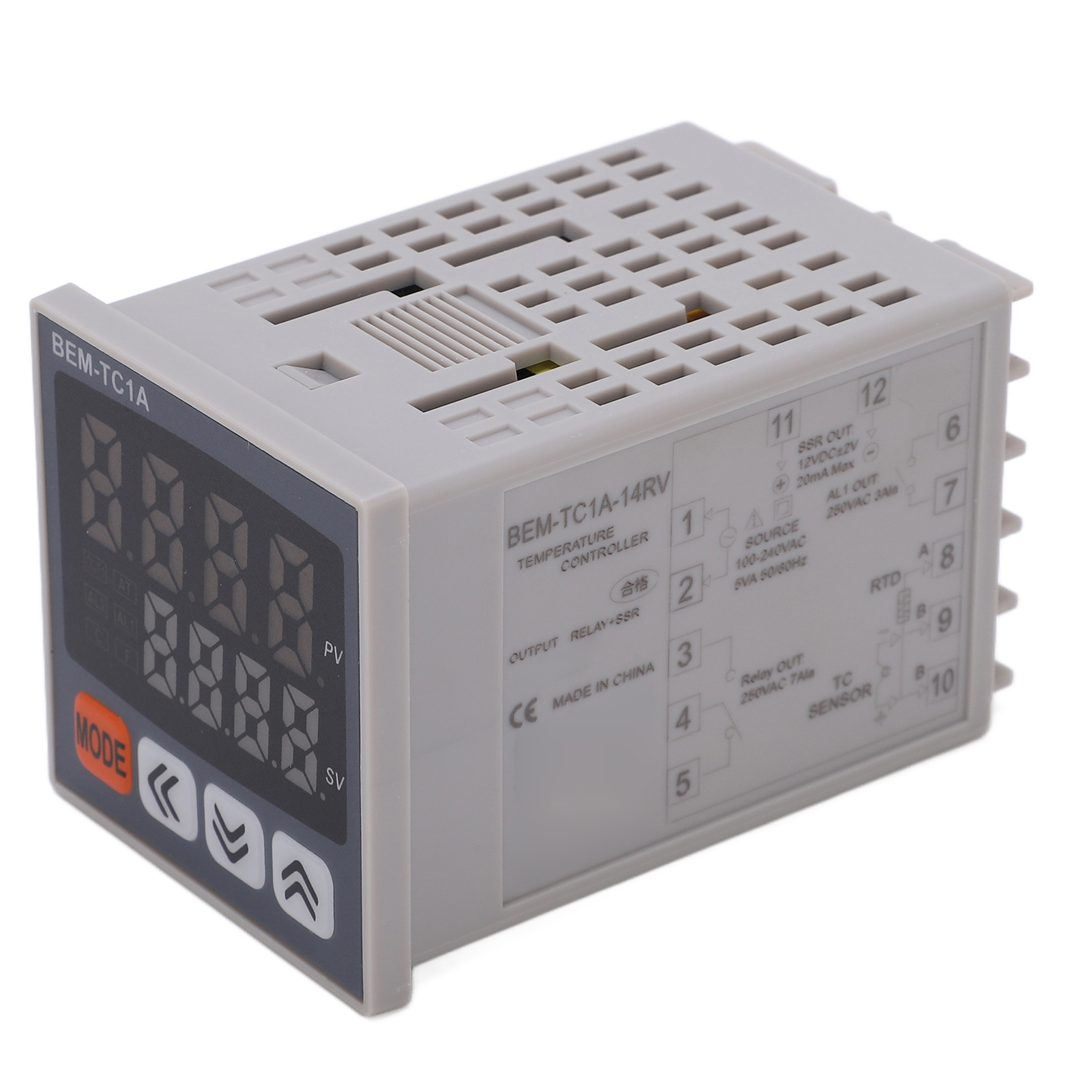 Digitaler Thermostat Pid-temperaturregler Intelligenter Relaisausgang Thermostat 100-240vac (bem-tc1a-14rv)