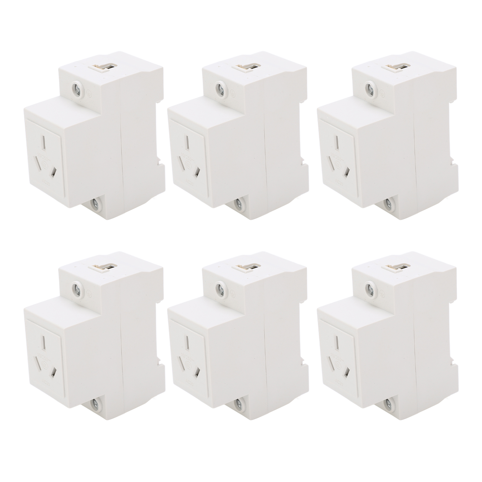 6-teiliges Modulares Steckdosen-führungsschienen-set, 3-polig, 250 V, Industriesteckdose Für Elektrogeräte, Ac30-103, 10 A