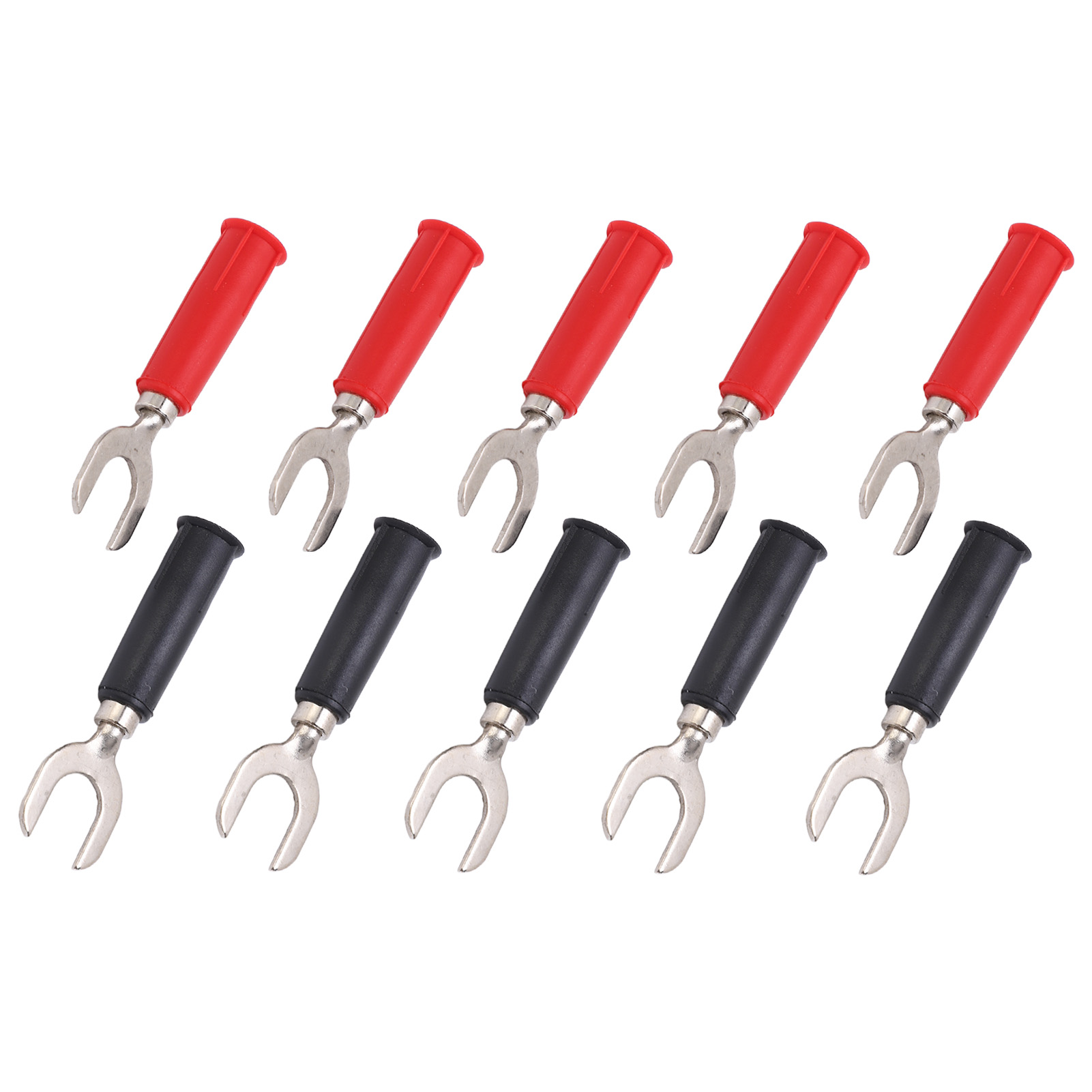 10 Stück Gabel-flachsteckverbinder, Pvc-messing-material, 8 Mm/0,3 Zoll Y-typ, 4 Mm/0,2 Zoll Loch, U-typ, Bananenstecker, 30 V Ac – 60 V Dc