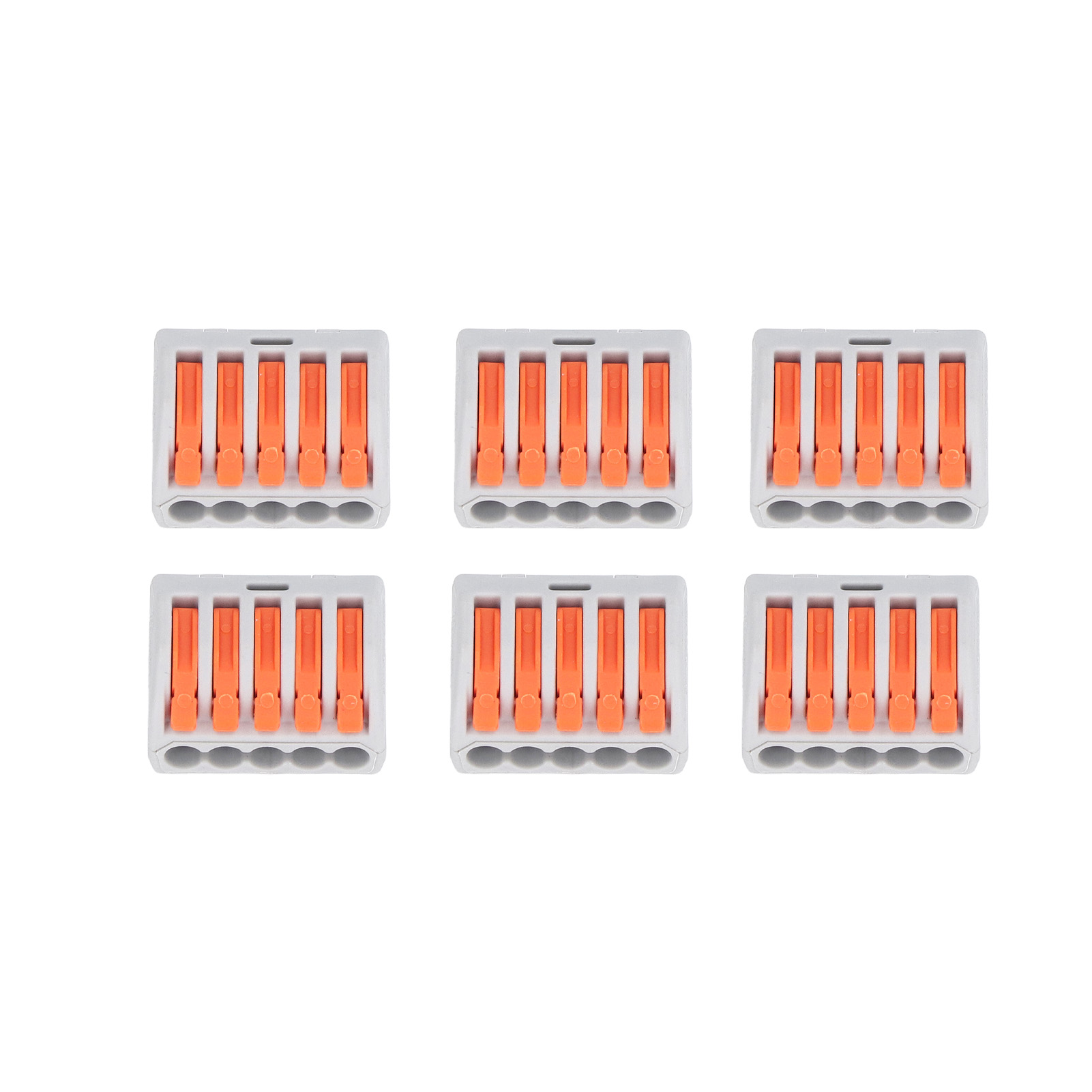 40 Stück Hebelmutterverbinder 5-polig, Kompakt-draht-schnellanschluss-klemmenblock Pct-215orange