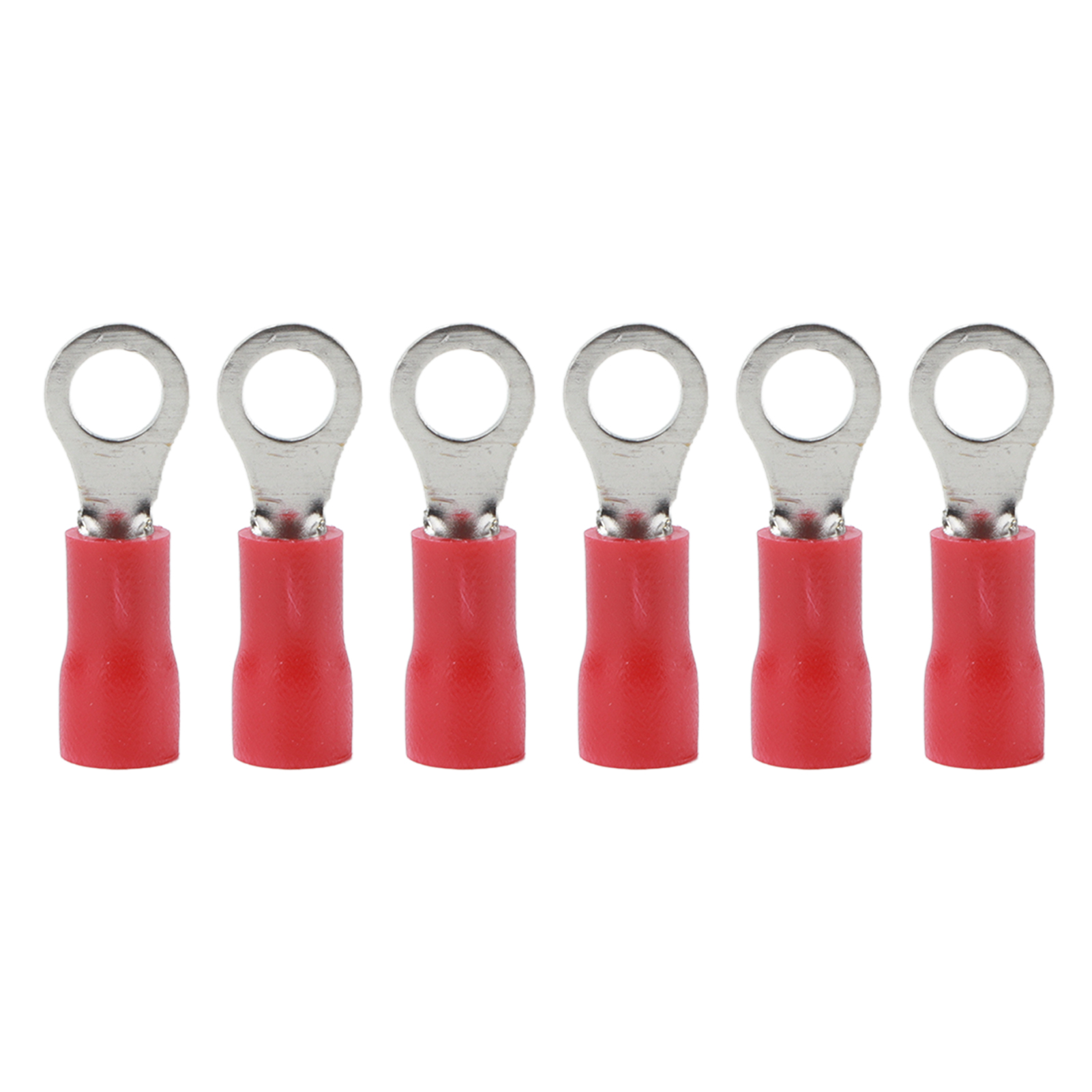 100 Stück Vorisolierte Ringkabelschuhe Aus Kupfer Und Pvc Für Maschinen, Awg 22–16rv1,25–4, Rot