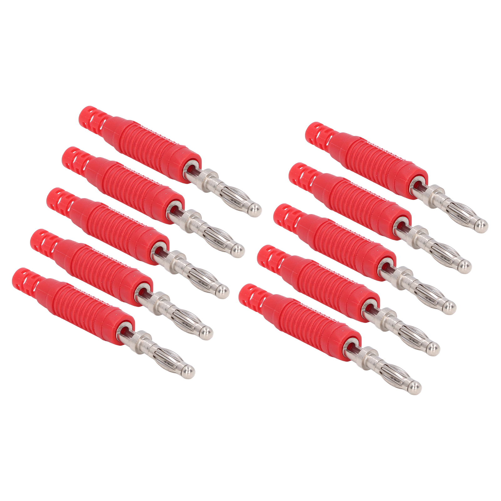 10er-set Bananenstecker, Messing, Pa-buchse, Presspassung, Isolierrohr-sondenadapter J.10031rot