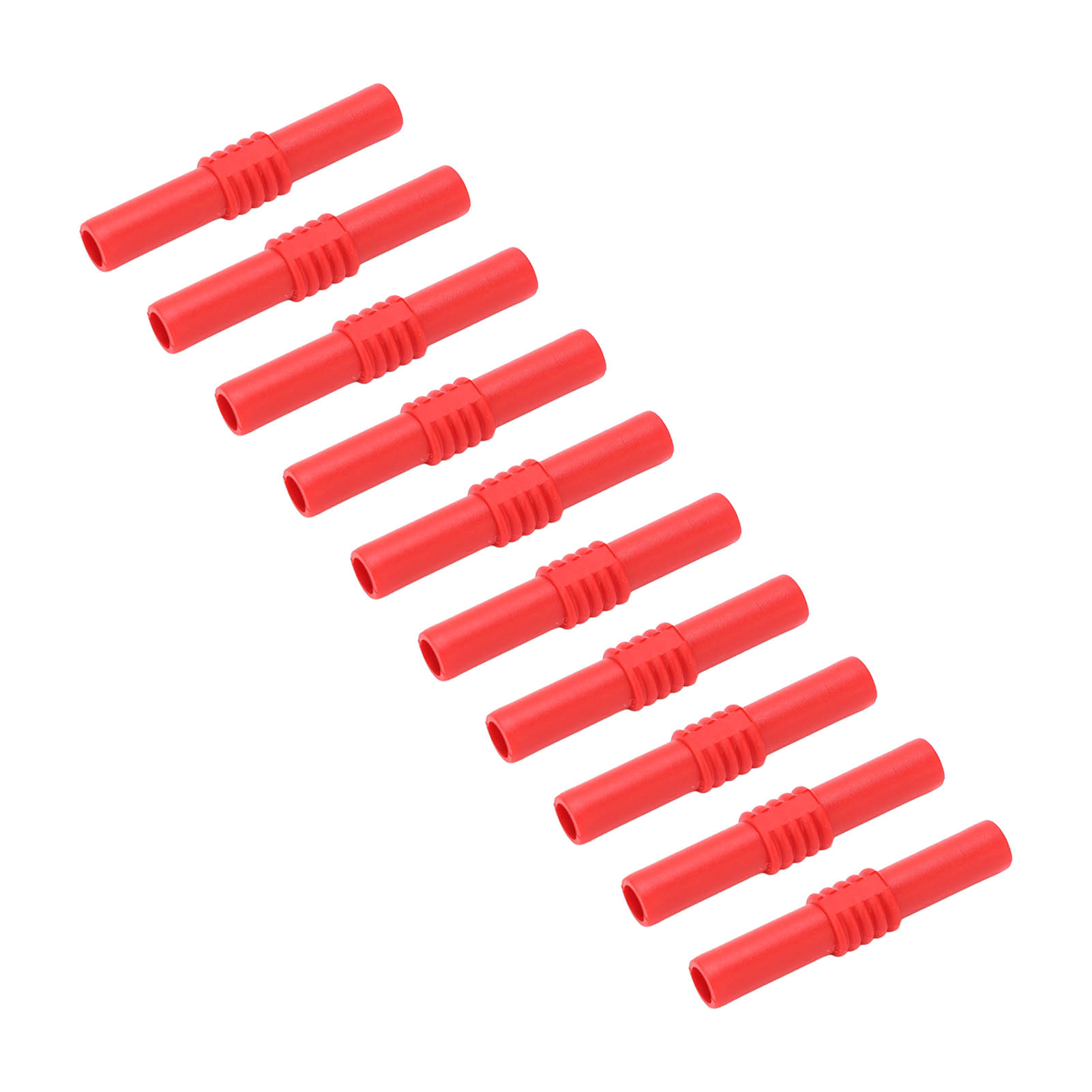 10 Stück 4 Mm Isolierte Bananenstecker-verlängerungsstecker (buchse Auf Buchse) Für Elektronische Geräte, Rot