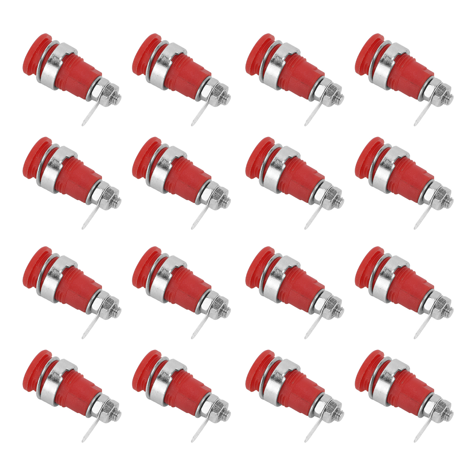 50 Stück Bananenstecker 4 Mm, Reines Kupfer, Metall, Gute Leistung, Hohe Stromentladung, Elektrisches Prüfzubehör, Rot