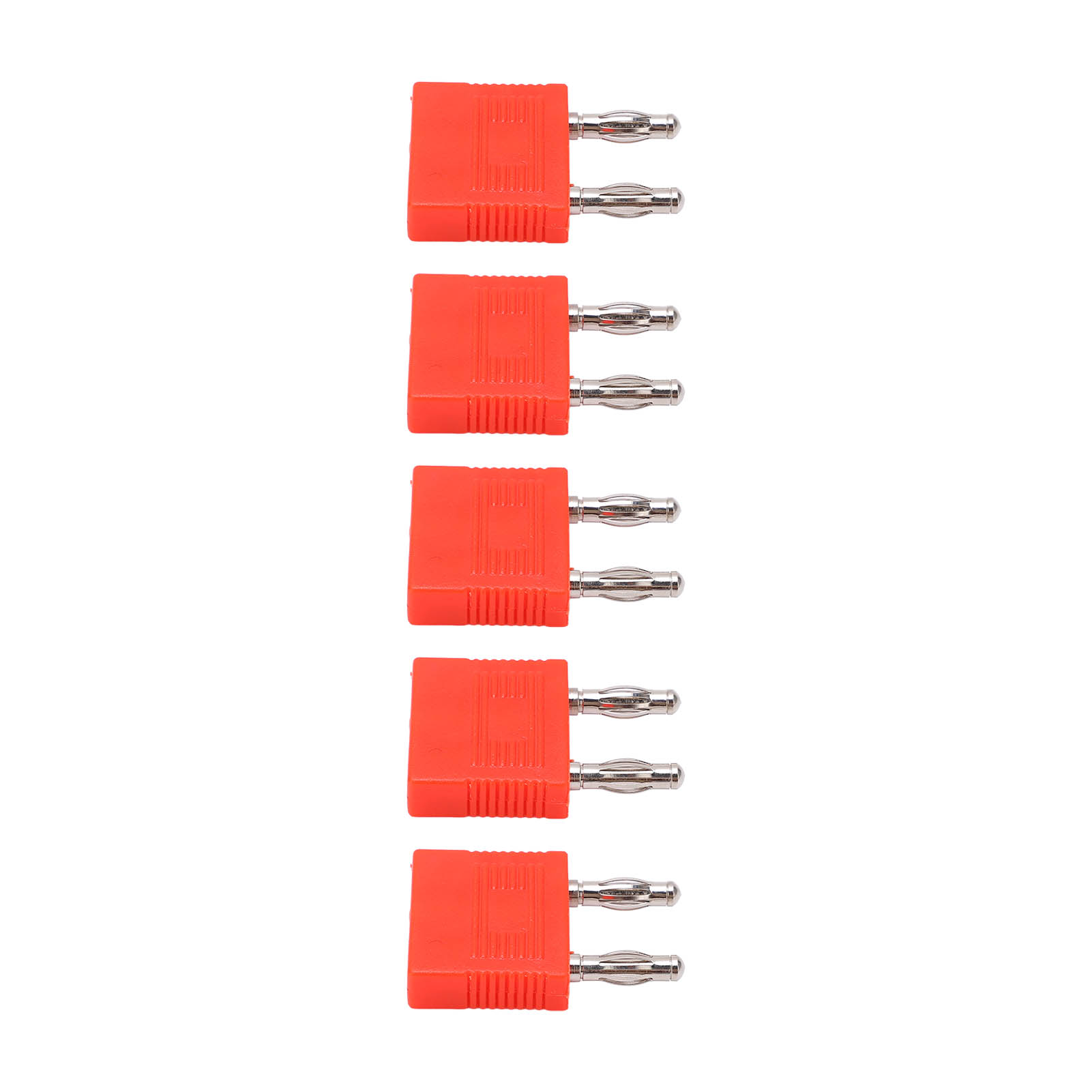 Stück J.20005 Doppel-bananenstecker, 1 Buchse Auf 2 Stecker, 14 Mm Abstand, 4 Mm Kurzschluss-bananenstecker, Rot
