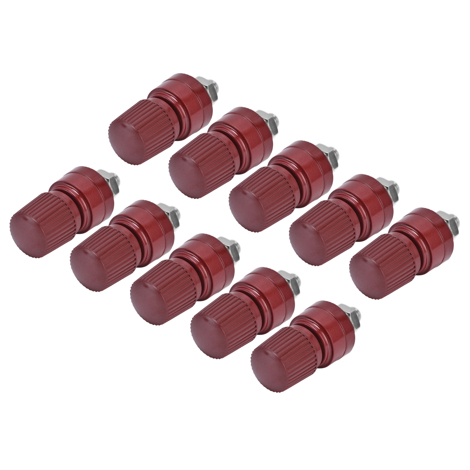 10 Stück M6-gewinde-anschlussklemmen Aus Messing, Vernickelt, Schweißanschlussbolzen, 0–380 V Rot