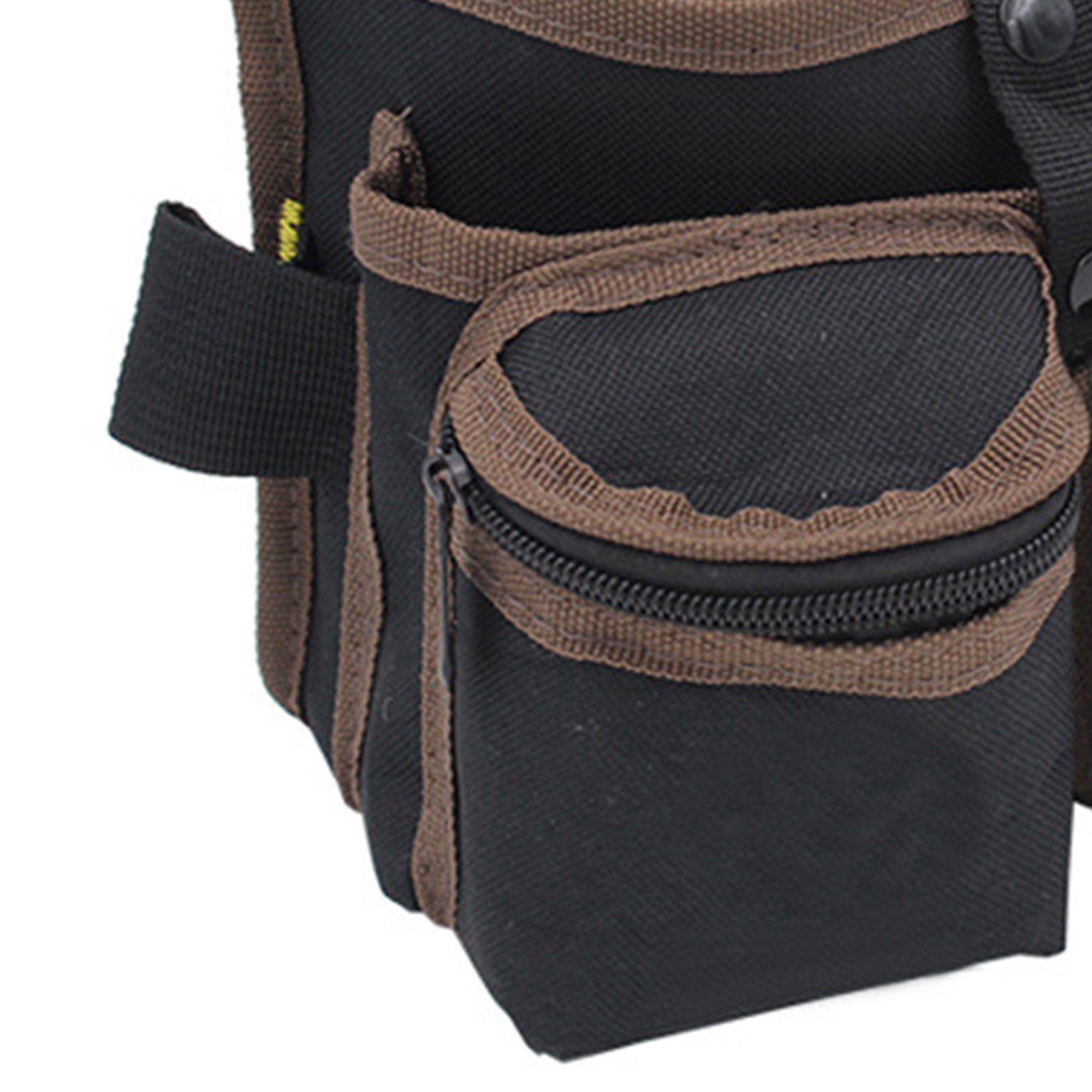 Werkzeuggürteltasche Aus Oxford-gewebe, Multifunktional Mit Mehreren Fächern Und Gürtelhalterung, Schwarz Und Braun
