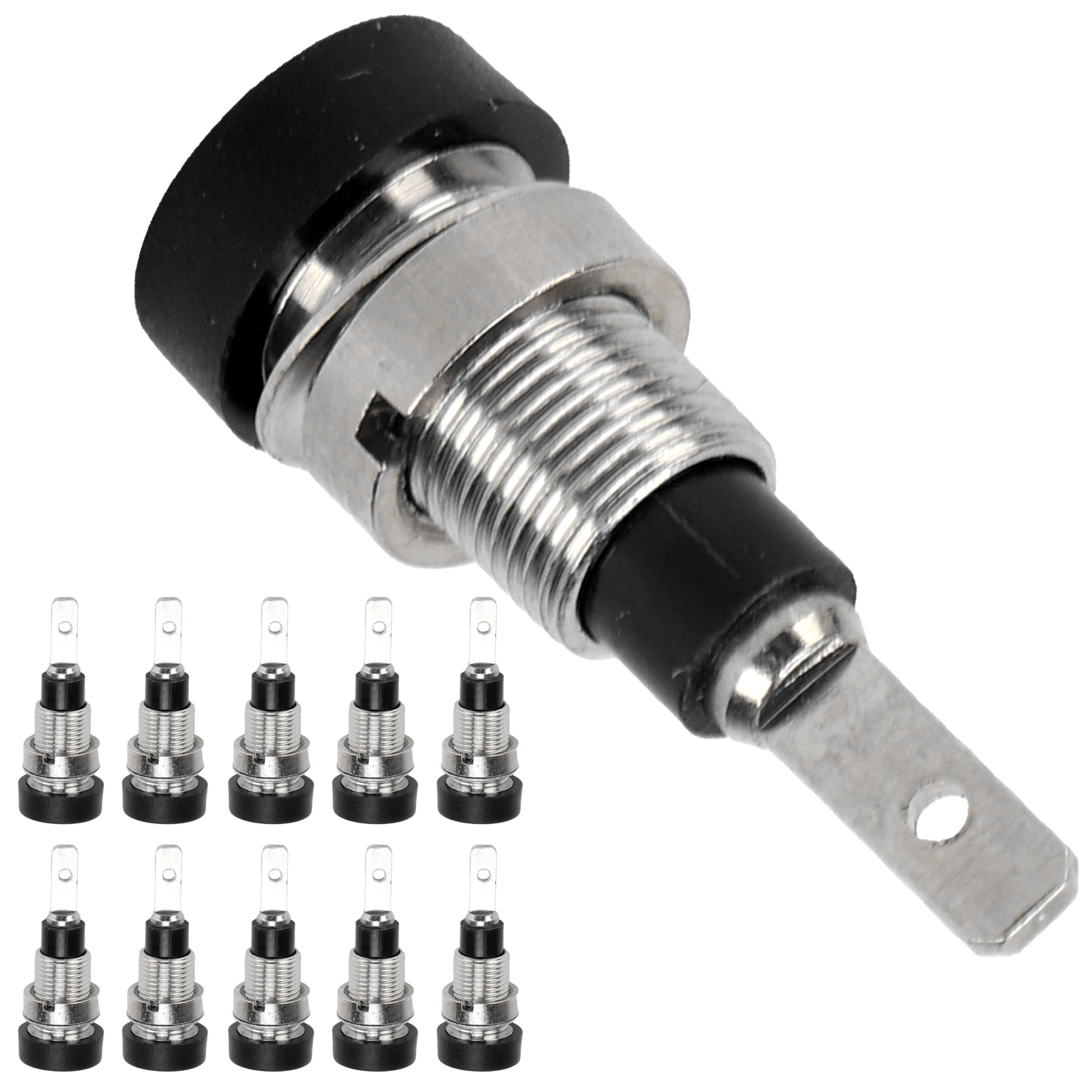 10 Stück Bananenstecker-steckverbinder Aus Messing, 2 Mm, Für Elektronische Industriegeräte, Schwarz