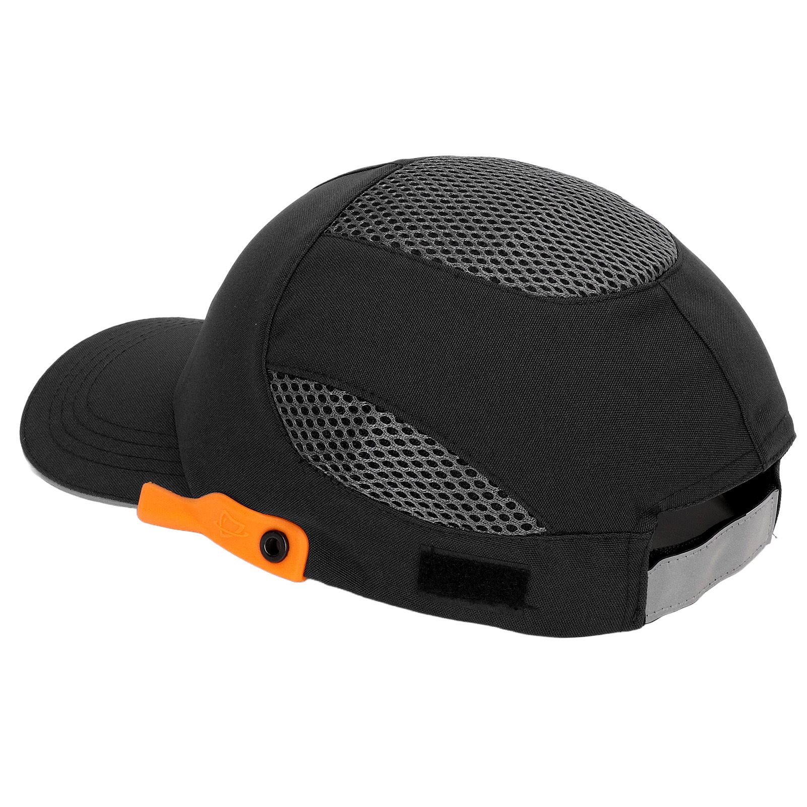 Baseball-schutzhelm Mit Schirm, Atmungsaktiv, Verstellbar, Für Sport Und Arbeit, Schwarz Mit Orangefarbenem Rand
