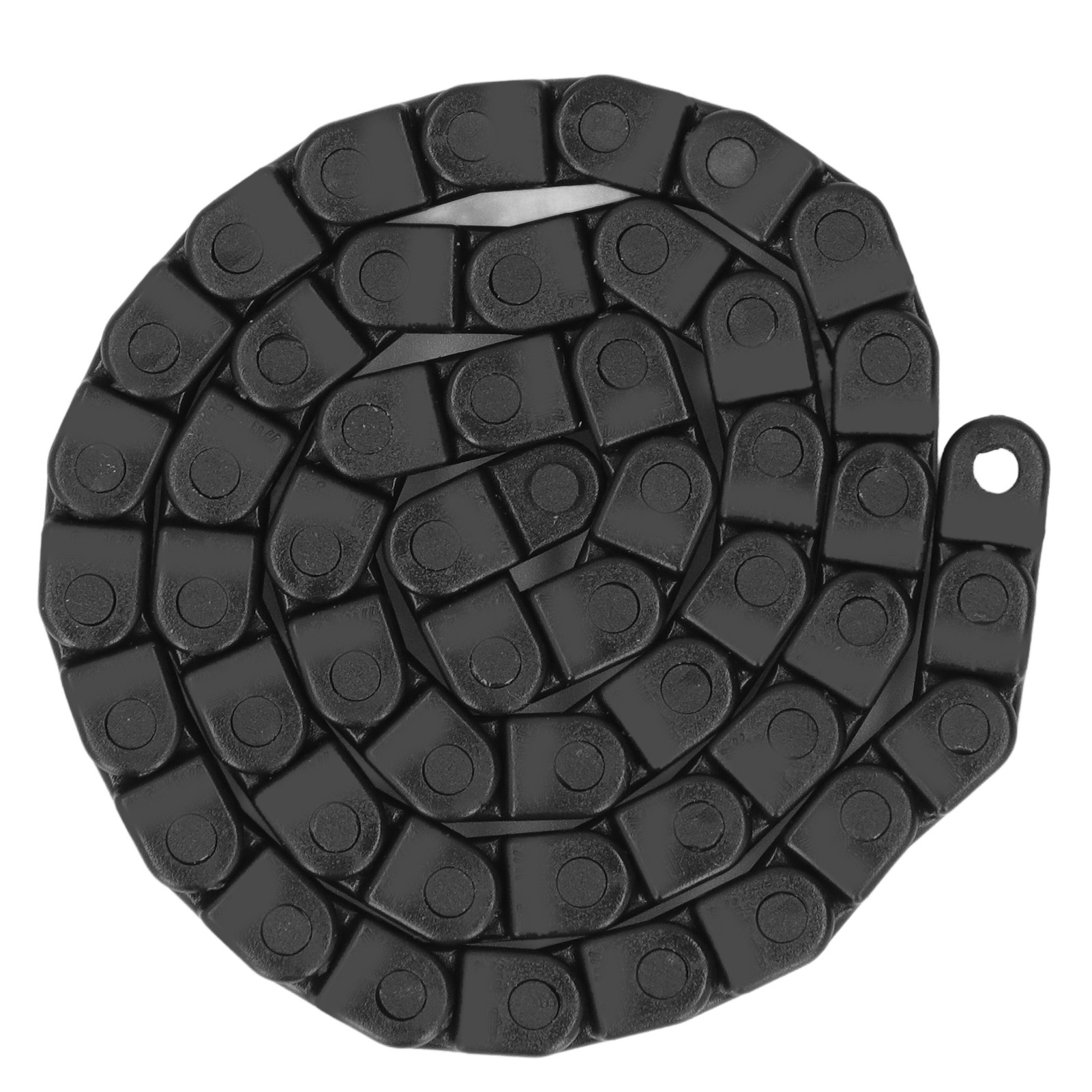 Kabelkette, Schwarz, Geschlossene Kunststoffkette, Flexibler Drahtträger, 8 Mm Teilung, 400 Mm Länge, 50 Glieder