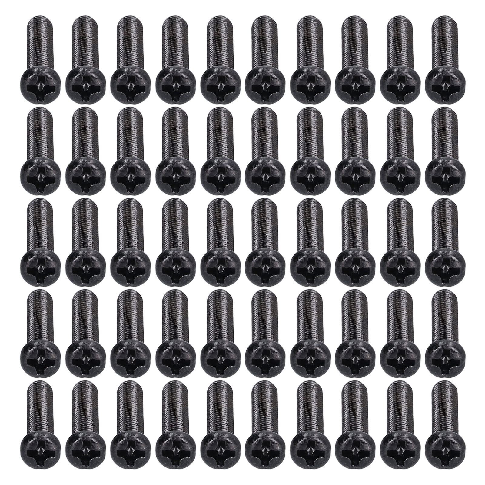 50 Stück Din 7985 Stahl-linsenkopf-maschinenschrauben, Vollgewindet, Schwarz Verzinkt, Befestigungselemente M4x20