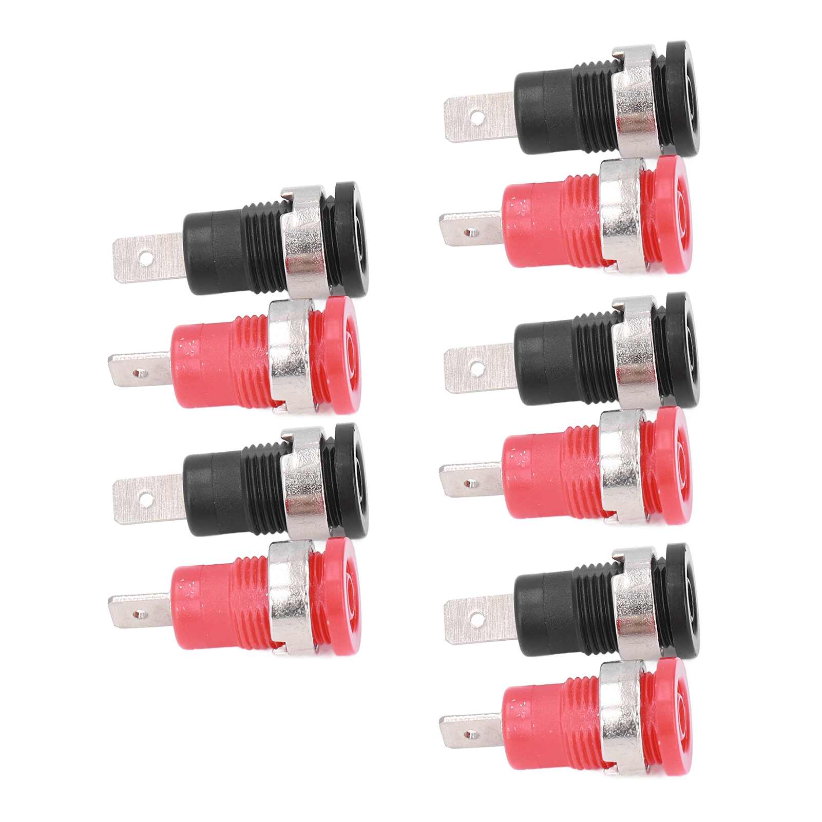 10 Paar 4-mm-bananenbuchsen Mit Rückschlagsicherung, Rot/schwarz Vernickelt, Für Elektronische Industriegeräte
