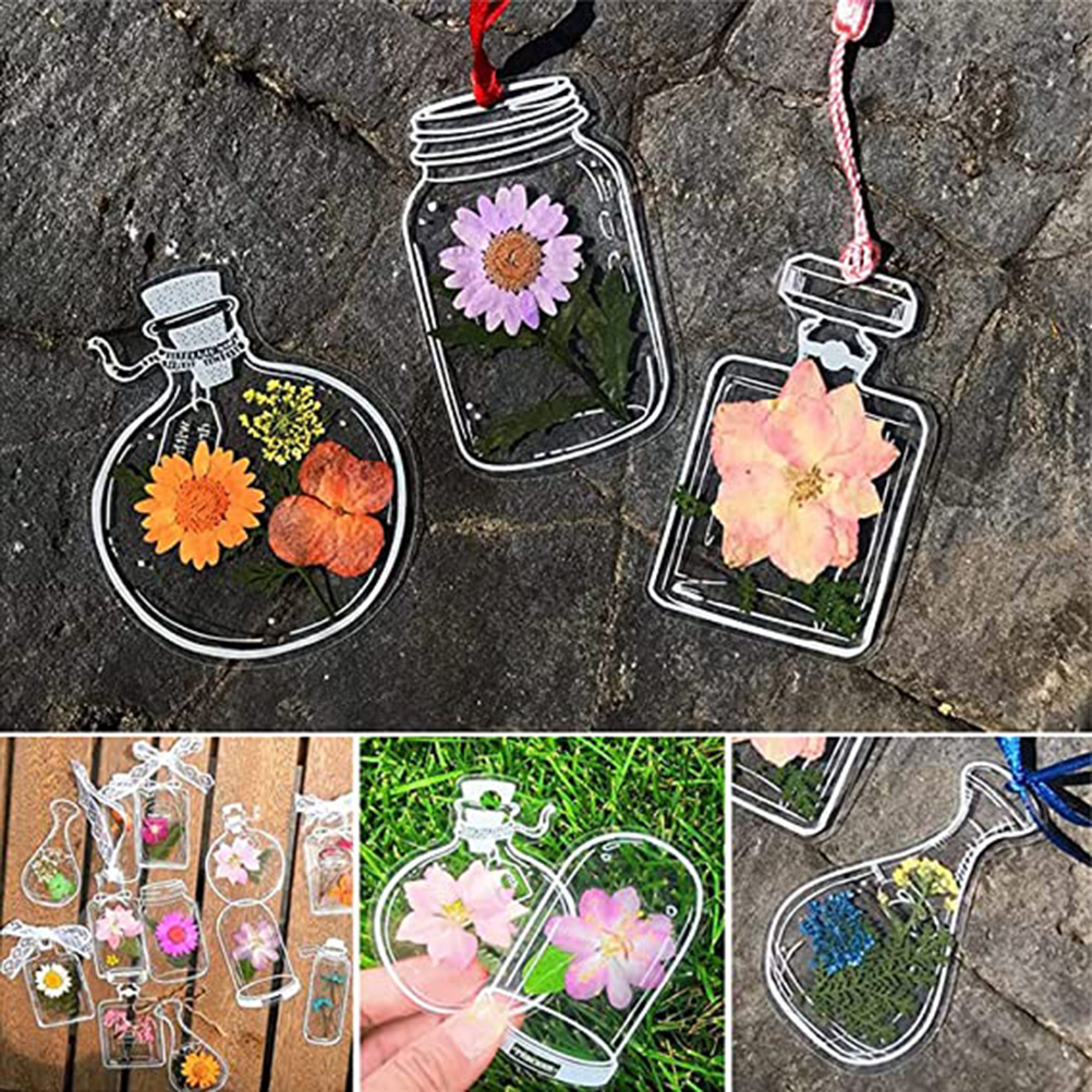 20 Transparente Lesezeichen Aus Trockenblumen, Selbstgemachte, Wunderschöne Lesezeichen Mit Blumenmotiven, Diy-lesezeichen Aus Trockenblumen Für Glaswaren