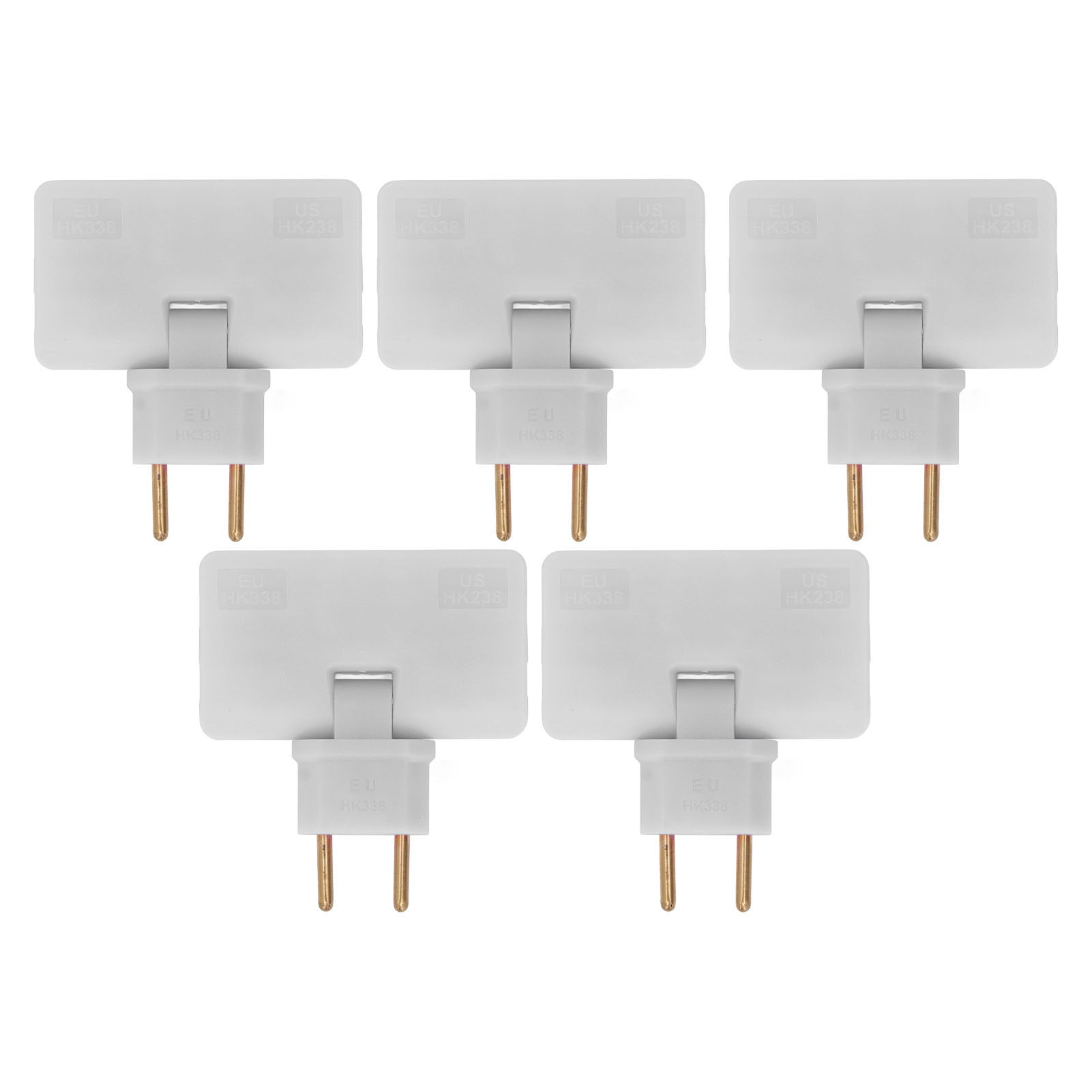 5er-pack Kabelloser Eu-steckdosenadapter Mit 180°-verlängerung (1 Auf 3 Eu-stecker), 110–250 V, Weiß