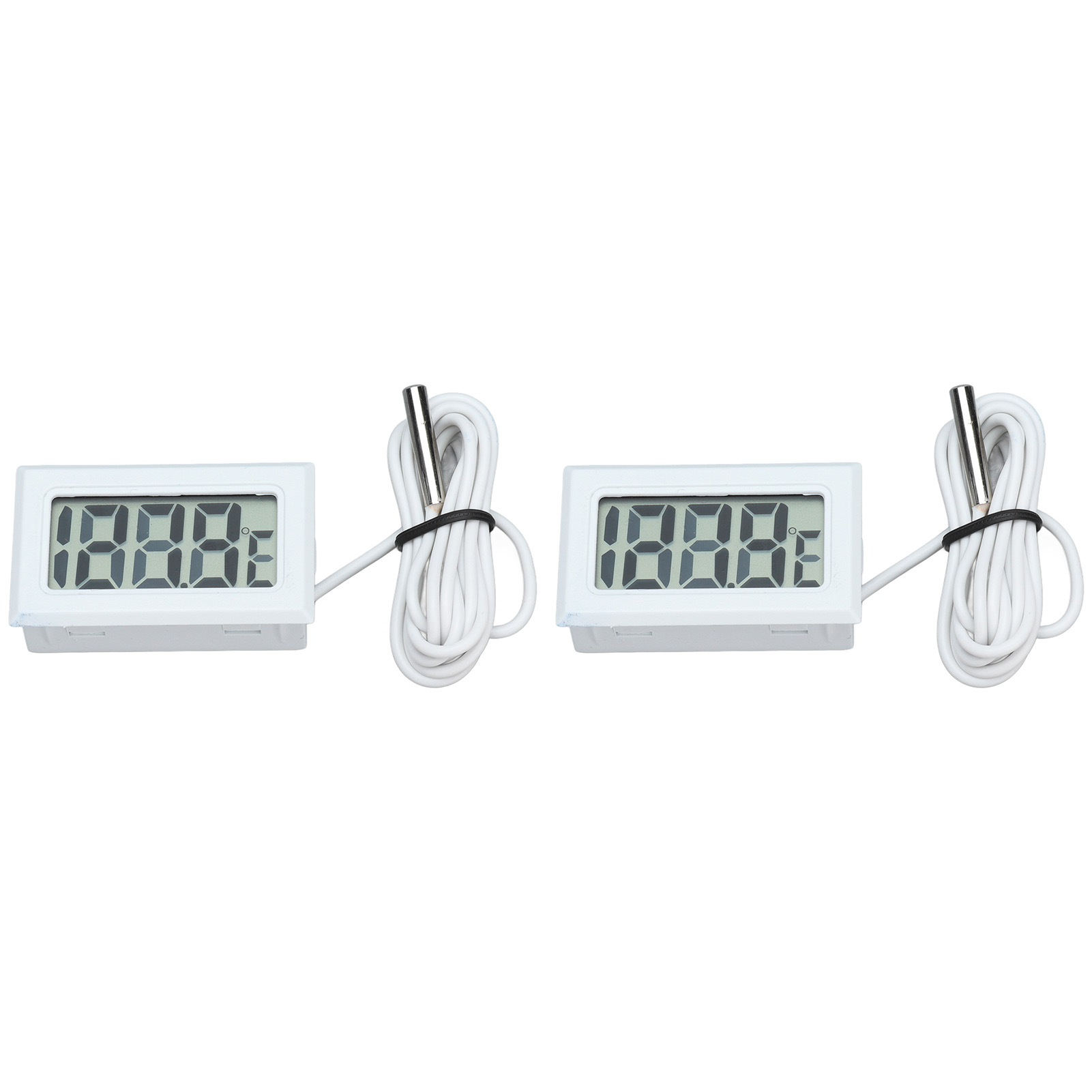 2 Stück Elektronische Digitale Thermometer-thermostate Mit Temperaturanzeige (2 Sekunden Aktualisierungszeit) Und Sonde, Weiß
