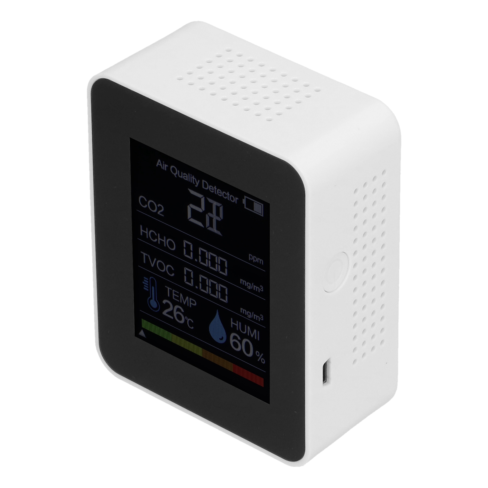 Znaz2co3 Infrarotsensor 5 In 1 Multifunktions-kohlendioxiddetektor Für Zuhause (weiß)