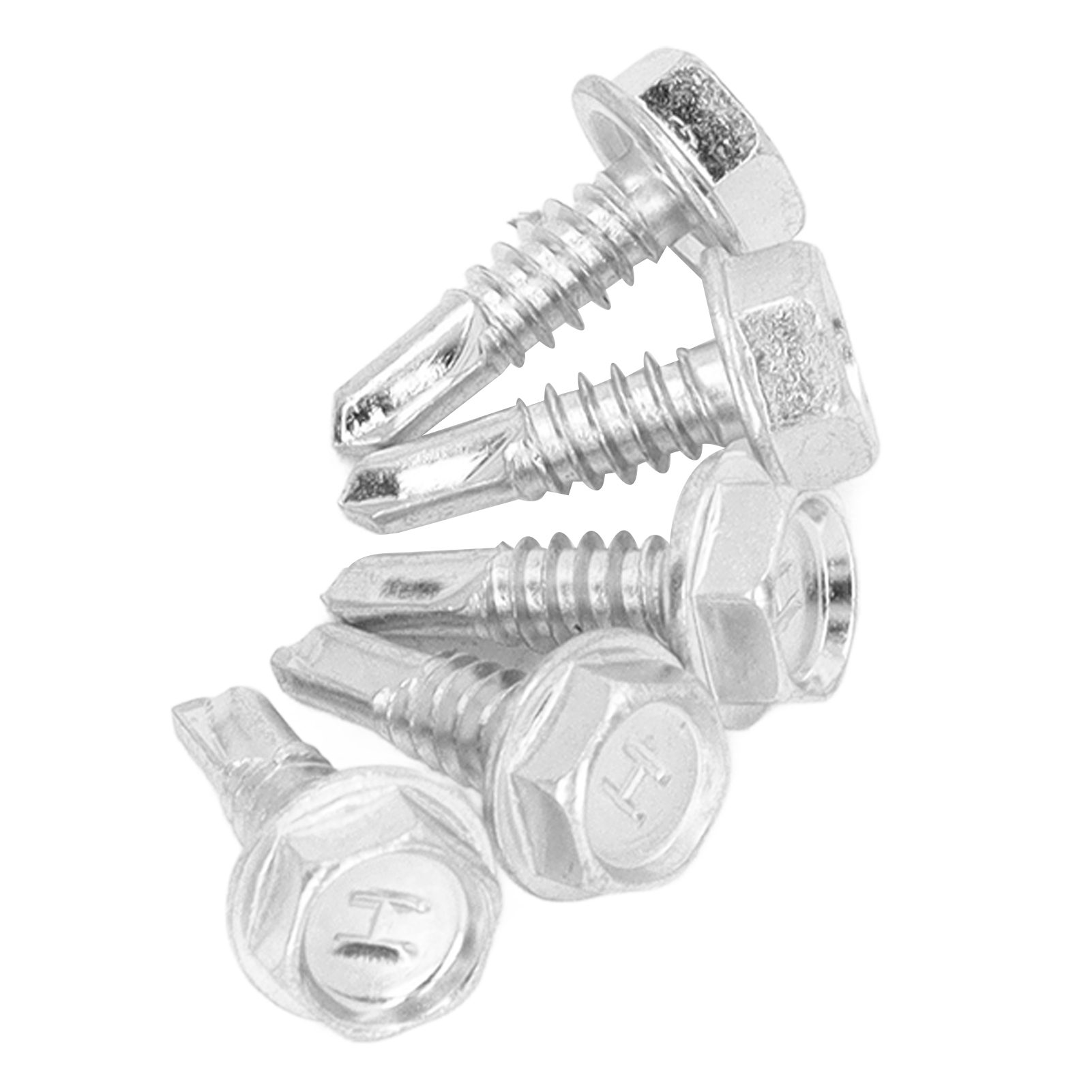 250 Stück Selbstbohrende Schrauben Aus Kohlenstoffstahl, Weiß Verzinkt, M4,8 X 16 Mm, Sechskant-unterlegscheibenkopf Für Metall.