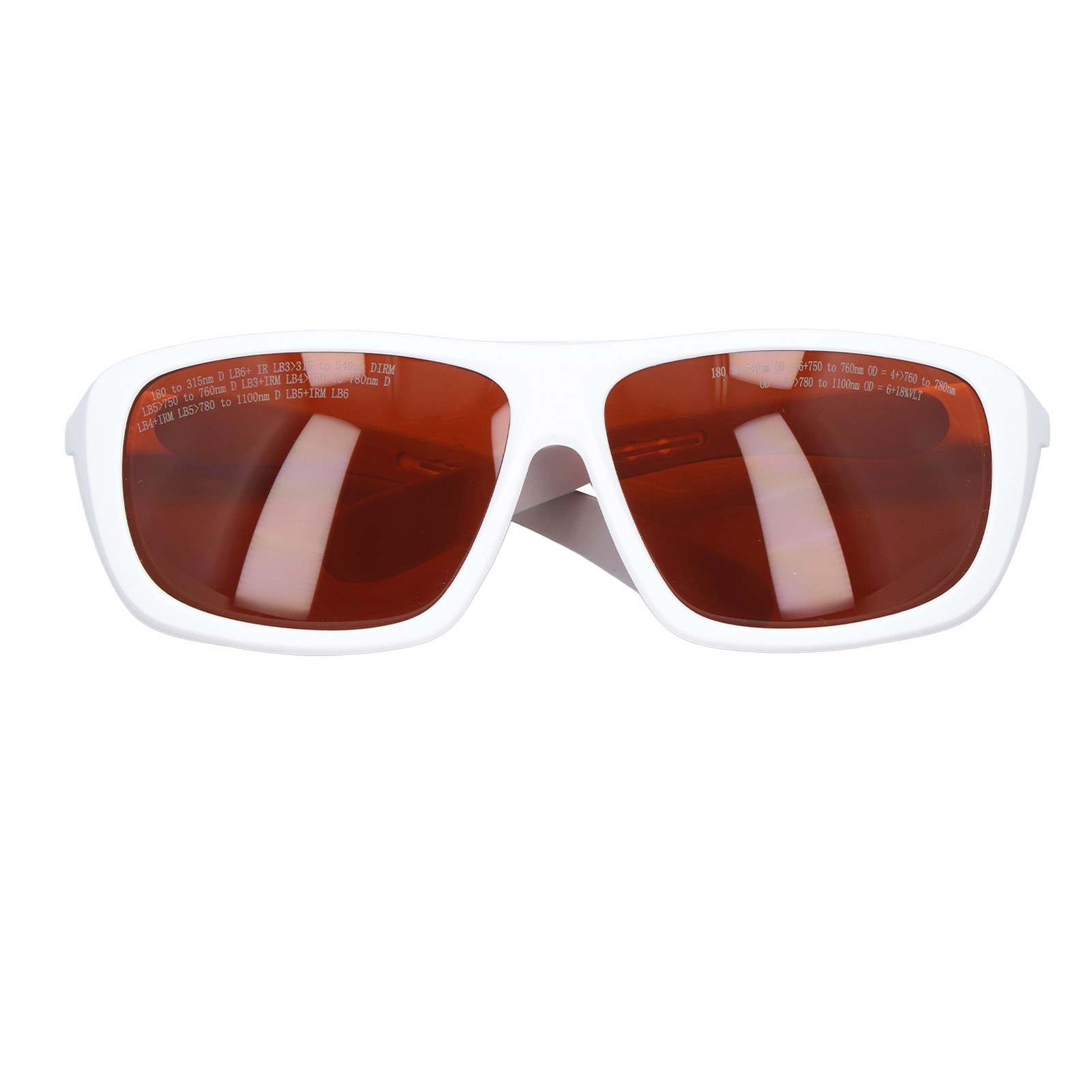 Laserschutzbrille 180–540 Nm 750–1100 Nm Schnelle Lichtreaktion Pc Laserschutzbrille Weiß