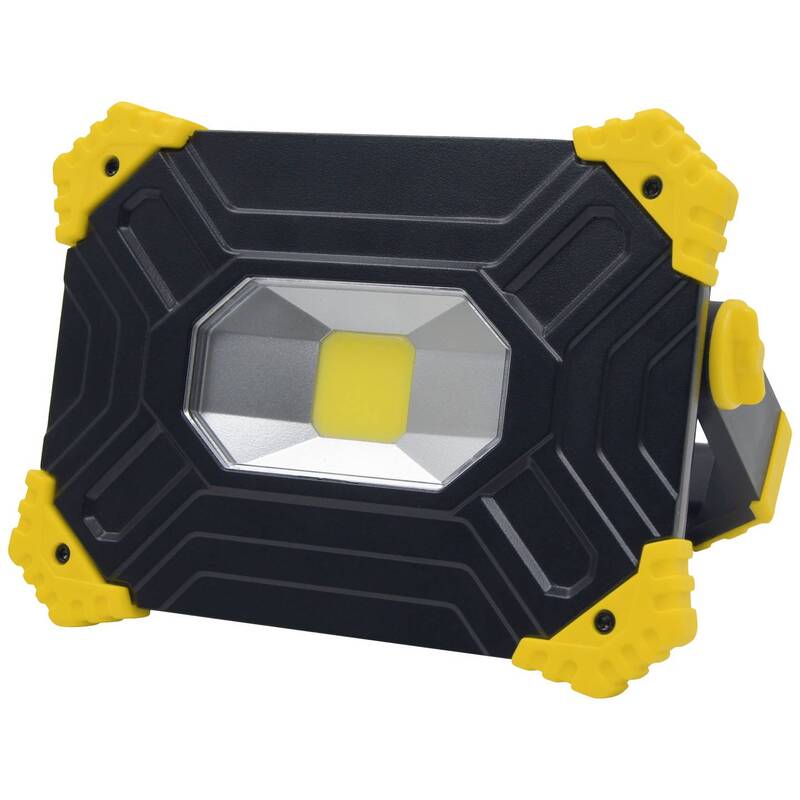[neuwertig] B-ware Heitronic Akku Led Flutlichtstrahler 20w 2000lm Dimmbar Ip54 Schwarz/gelb