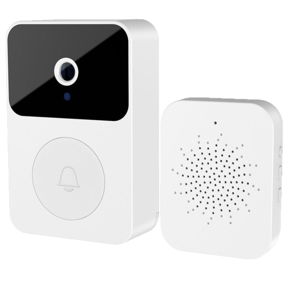 Jssevn - Intelligente Video-türklingel Mit Wlan, Audio, Personenerkennung, Nachtsicht, Wasserdicht Für Den Außenbereich, Wiederaufladbare Gegensprechanlage (weiß)