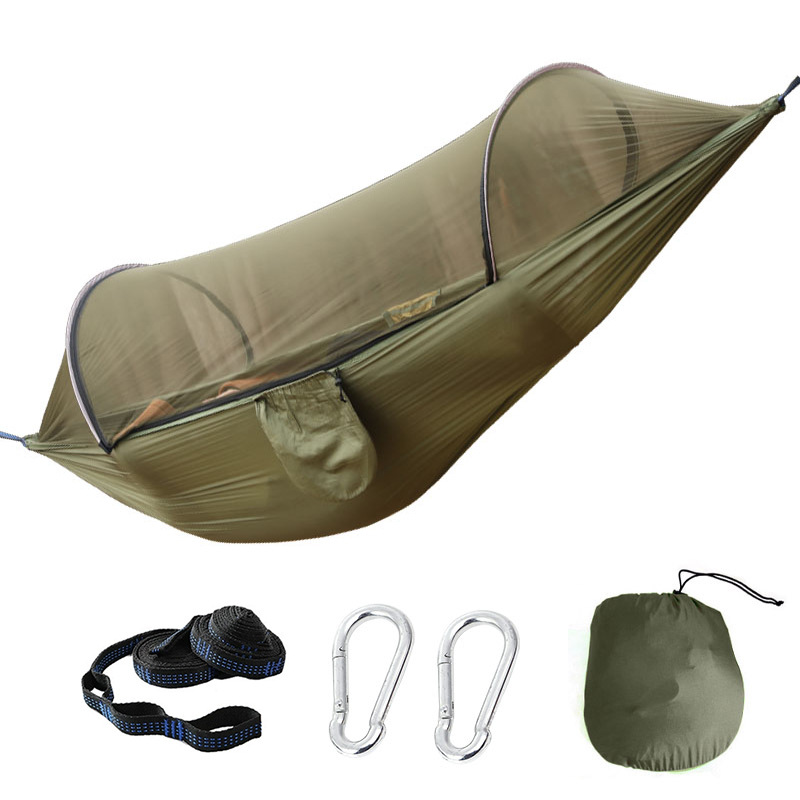 Jssevn - Hängematte Mit Moskitonetz, Outdoor-hängematte Für 2 Personen, Leichte, Tragbare Nylon-hängematte Mit Netz Und 2 Baumgurten Zum Campen Und Wandern