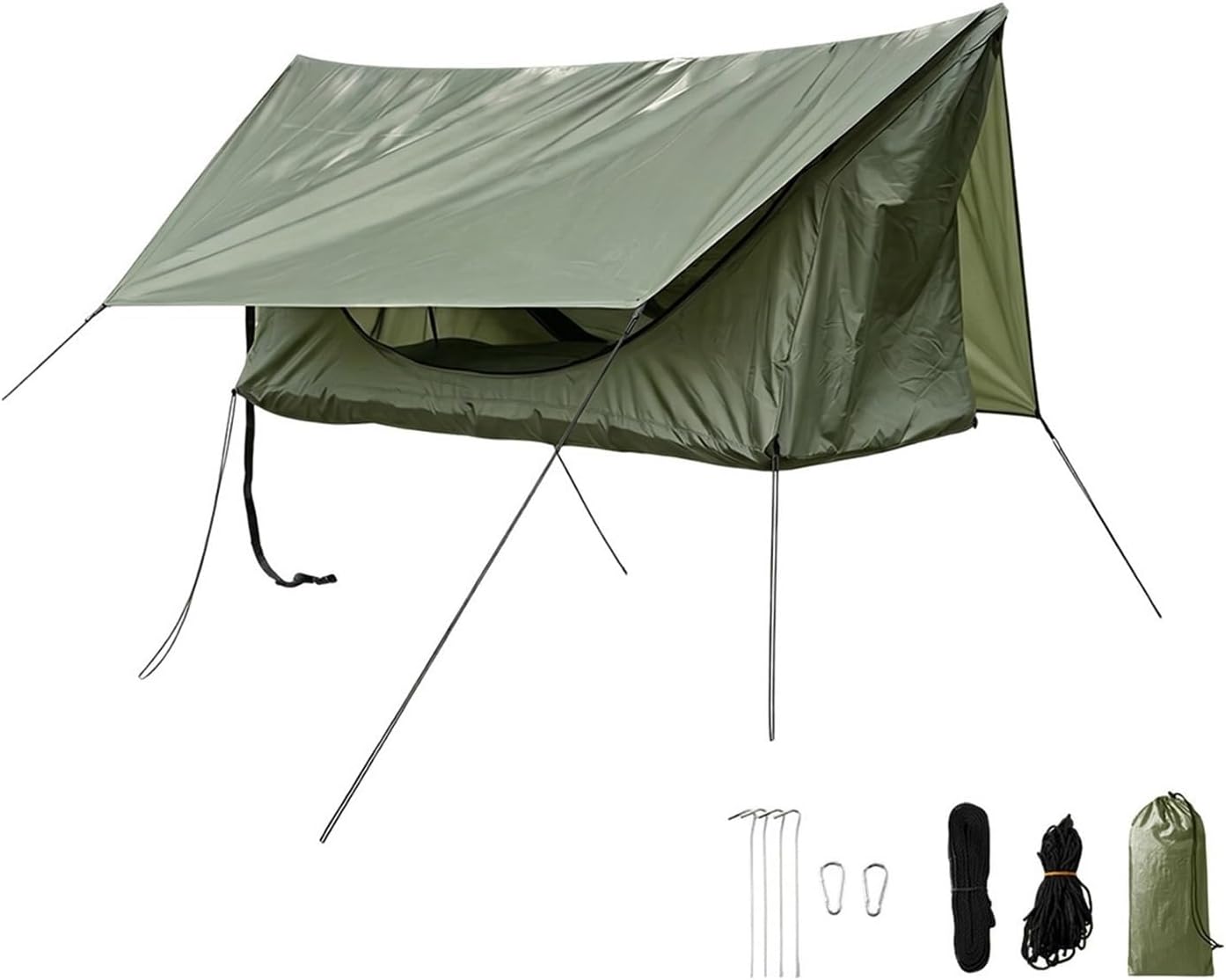 Jssevn - Camping-hängematte Mit Moskitonetz Mit Reißverschluss, Kippschutz, Sonnendach, Für Den Außenbereich