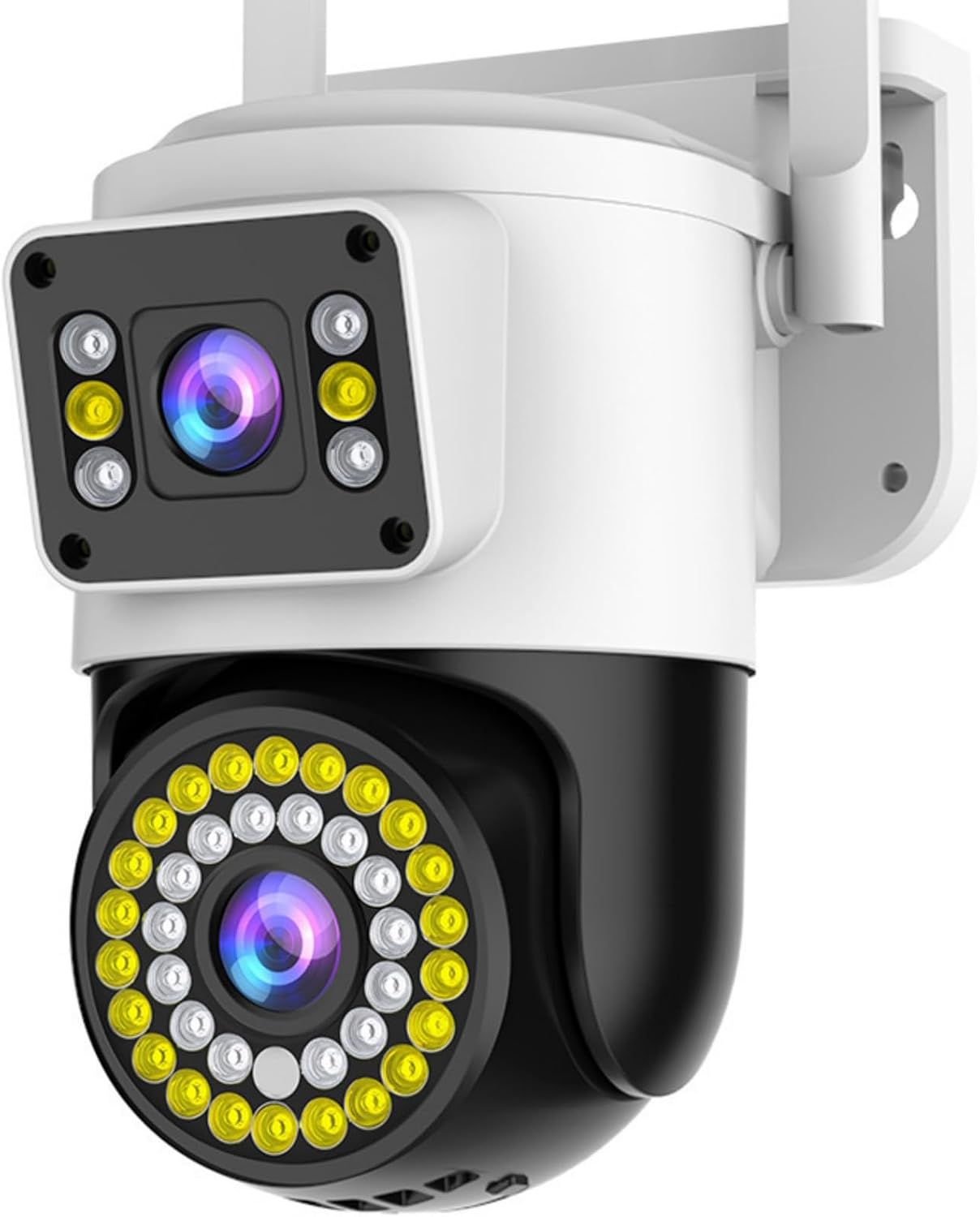 Jssevn - Dual-objektiv-ptz-kamera (1080p), Wlan-kamera, Dual-screen-funktion, Ki-gestützte Personenerkennung, Zwei-wege-audio-/video-überwachungskamera