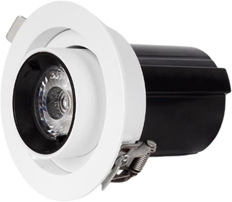 Jssevn - 12w Ausziehbarer Led-einbaustrahler Aus Aluminium, Rund, Mit Cob-led, Ausziehbar Und Verstellbar, Dreifarbige, Einstellbare Beleuchtung (2800–6000 K)