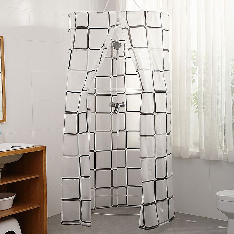 Jssevn - Tragbares Rundes Pop-up-duschzelt Mit Duschvorhang Für Private Umkleidekabine Und Improvisierte Badewannentoilette (größe: R100cm)