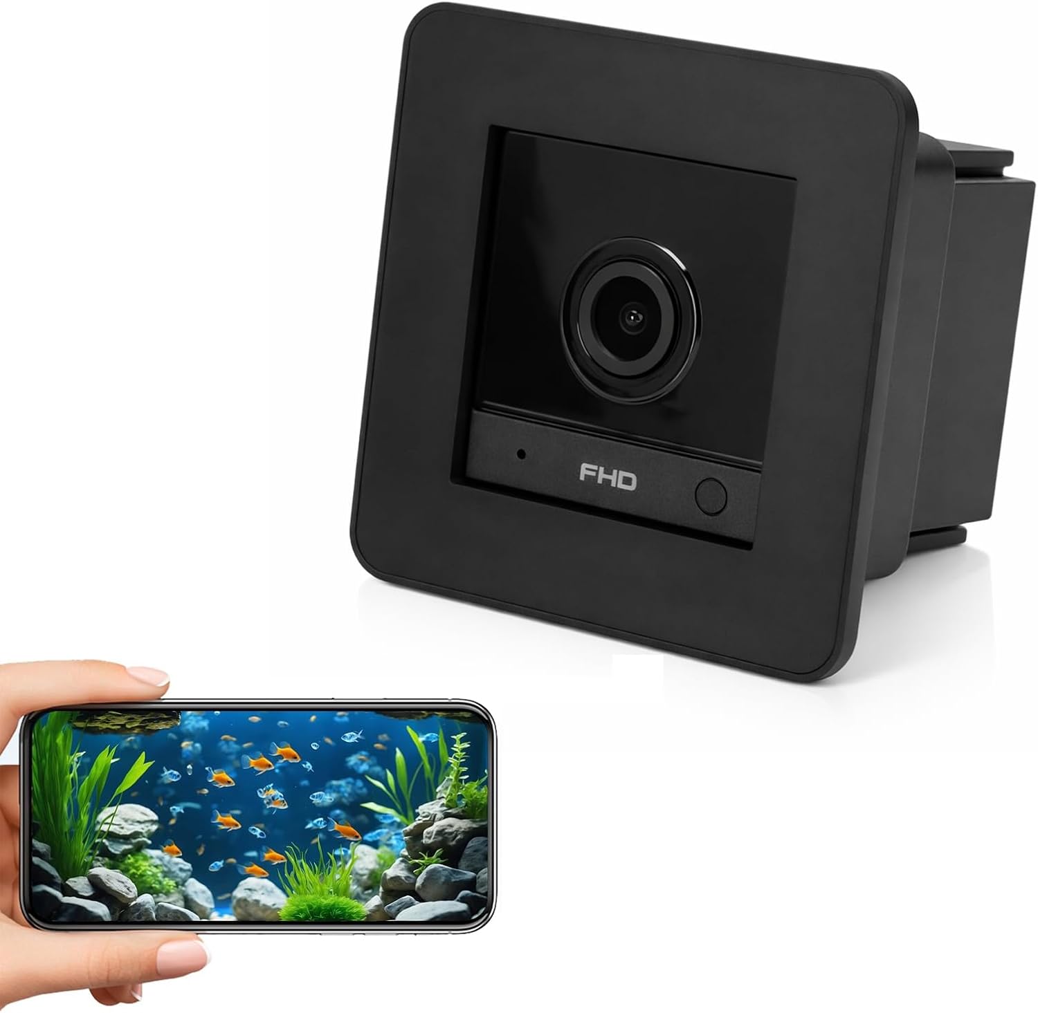 Jssevn - 2k-aquariumkamera Mit Blendfreier Linse, 140°-weitwinkel-wlan-aquariumkamera, Ki-bewegungserkennung, Nachtsicht