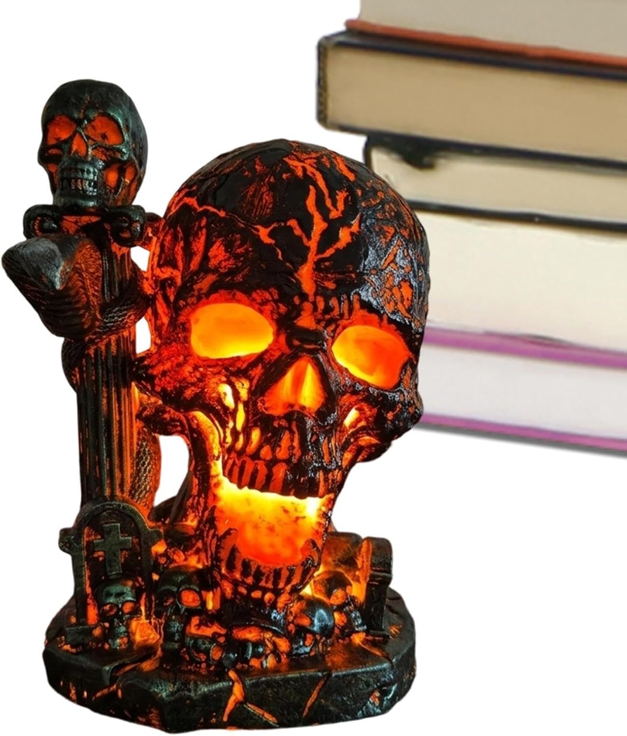 Jssevn - Gothic-tischlampe – Totenkopf-schreibtischlampe Aus Kunstharz Für Halloween-partys