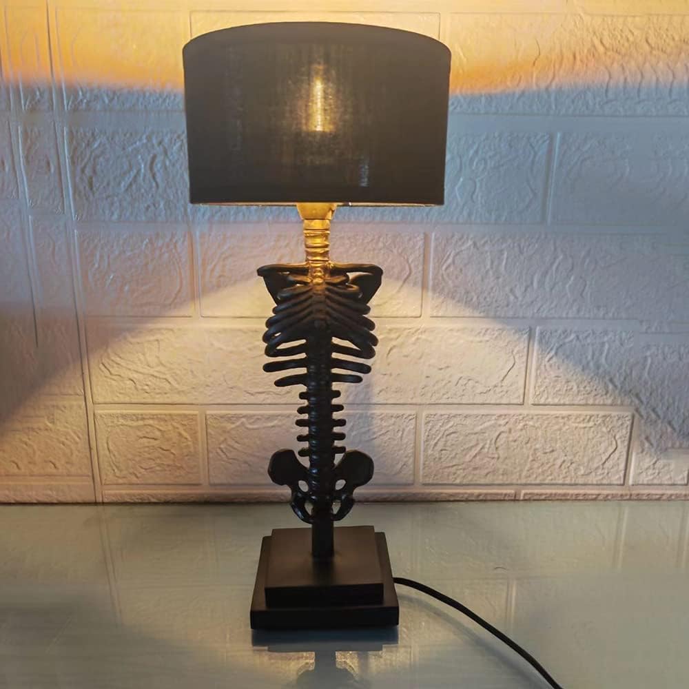 Jssevn - Gothic-halloween-lampe, Skelett-tischlampe, Gotische Schwarze Lampe