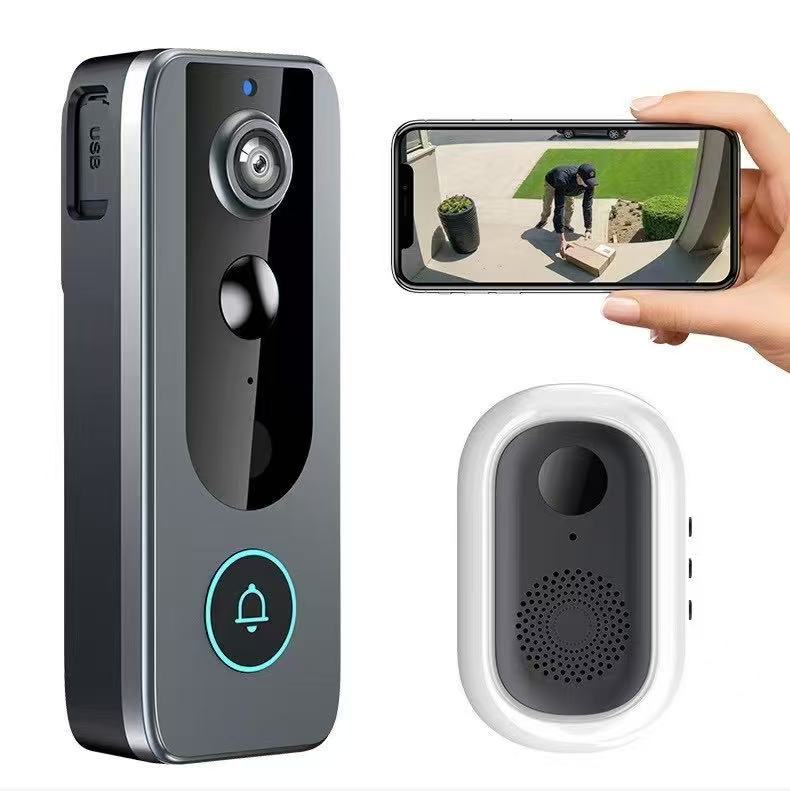 Jssevn - Tuya Smart Wireless Video-türklingel Für Wlan – 720p Hd-video – Gegensprechfunktion – Bewegungserkennung – Usb-c-aufladung