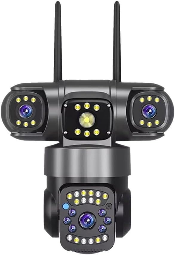 Jssevn - 9-megapixel-ptz-wlan-sicherheitskamera Mit Dreifachobjektiv, Cctv-kamera Mit Automatischer Verfolgung Und Weitwinkelüberwachung