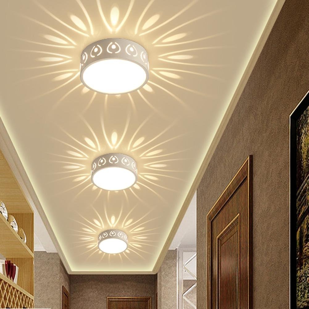 Jssevn - 3er-set Kreative Flur- Und Gangstrahler, Wandleuchten, Runde Effekte, Einbauleuchten, Integrierte Deckenleuchten, Ø 15 Cm, Eisen, 3 W Led