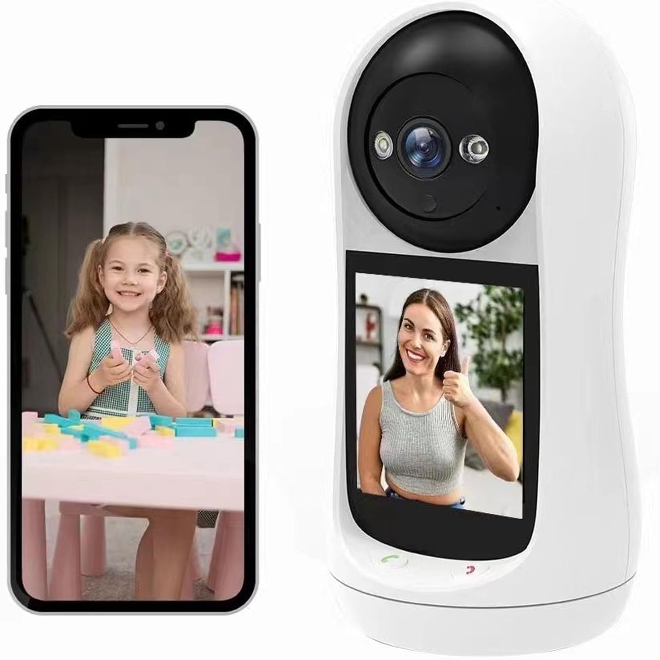 Jssevn - Zwei-wege-videokamera Mit 2,8-zoll-hd-ips-bildschirm, 2,4-ghz-smart-sicherheitskamera Mit Bewegungserkennung Und Nachtsicht