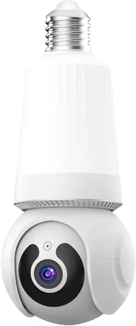 Jssevn - Heimüberwachungskamera Mit Lampe, Vollfarbiger Nachtsicht, Automatischer Verfolgung, Kabellosem Sicherheitsmonitor Mit E27-sockel (3 Mp, Kein Autoanschluss)