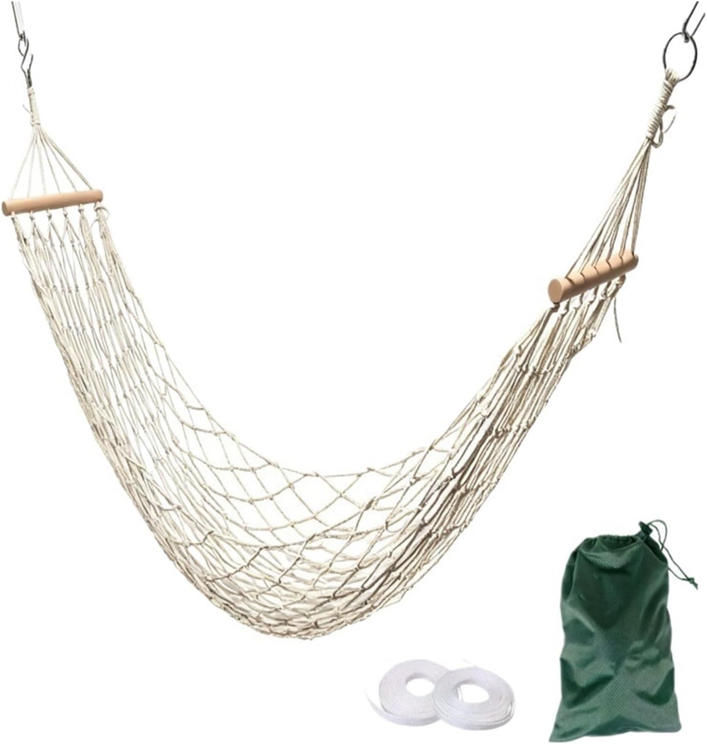 Jssevn - Kippsichere Hängematte Aus Baumwollnetz Für Terrasse, Camping, Outdoor-aktivitäten Und Zuhause
