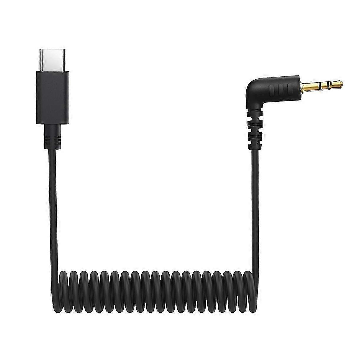 Câble Microphone Pour Wireless Go Ii, Usb-c Vers Jack Trs Mâle Spiralé 3,5 Mm